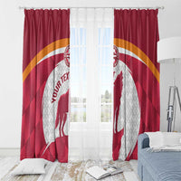 Custom Latvia Football Window Curtain Go Wolves Latvija Folk Pattern