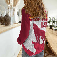 Custom Latvia Football Women Casual Shirt Go Wolves Latvija Folk Pattern