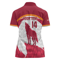 Custom Latvia Football Women Polo Shirt Go Wolves Latvija Folk Pattern