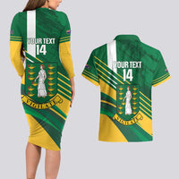 Custom British Virgin Islands Football Couples Matching Long Sleeve Bodycon Dress and Hawaiian Shirt Come On Nature Boys