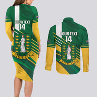 Custom British Virgin Islands Football Couples Matching Long Sleeve Bodycon Dress and Long Sleeve Button Shirt Come On Nature Boys