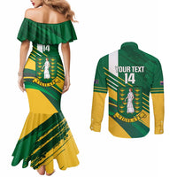 Custom British Virgin Islands Football Couples Matching Mermaid Dress and Long Sleeve Button Shirt Come On Nature Boys