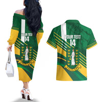 Custom British Virgin Islands Football Couples Matching Off The Shoulder Long Sleeve Dress and Hawaiian Shirt Come On Nature Boys