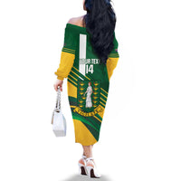 Custom British Virgin Islands Football Family Matching Off The Shoulder Long Sleeve Dress and Hawaiian Shirt Come On Nature Boys