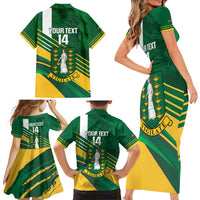 Custom British Virgin Islands Football Family Matching Short Sleeve Bodycon Dress and Hawaiian Shirt Come On Nature Boys