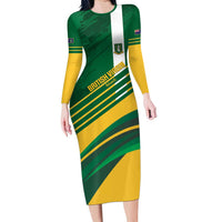 Custom British Virgin Islands Football Long Sleeve Bodycon Dress Come On Nature Boys