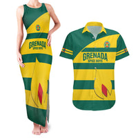 Custom Grenada Football Couples Matching Tank Maxi Dress and Hawaiian Shirt Go Spice Boys Green Version