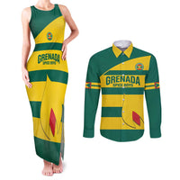 Custom Grenada Football Couples Matching Tank Maxi Dress and Long Sleeve Button Shirt Go Spice Boys Green Version