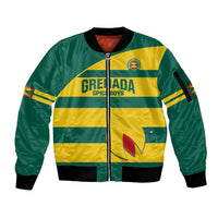 Custom Grenada Football Sleeve Zip Bomber Jacket Go Spice Boys Green Version