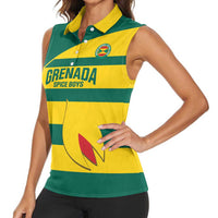 Custom Grenada Football Women Sleeveless Polo Shirt Go Spice Boys Green Version