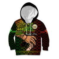 Polynesian Pride Father Day Hawaii Kid Hoodie Kanaka Kakau Hauoli La Makuakane - Wonder Print Shop