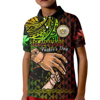 Polynesian Pride Father Day Hawaii Polo Shirt for Kid Kanaka Kakau Hauoli La Makuakane - Wonder Print Shop