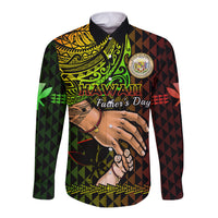 Polynesian Pride Father Day Hawaii Long Sleeve Button Shirt Kanaka Kakau Hauoli La Makuakane - Wonder Print Shop
