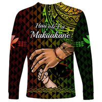 Polynesian Pride Father Day Hawaii Long Sleeve Shirt Kanaka Kakau Hauoli La Makuakane - Wonder Print Shop