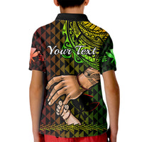 Custom Father Day Hawaii Polo Shirt for Kid Kanaka Kakau Hauoli La Makuakane - Wonder Print Shop
