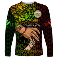 Personalised Father Day Hawaii Long Sleeve Shirt Kanaka Kakau Hauoli La Makuakane - Wonder Print Shop