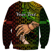 Personalised Father Day Hawaii Sweatshirt Kanaka Kakau Hauoli La Makuakane - Wonder Print Shop