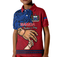 Polynesian Pride Father Day Samoa Polo Shirt for Kid Manuia le Aso Sa o Tama Red Version - Wonder Print Shop