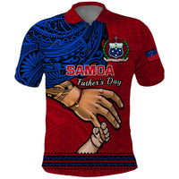 Polynesian Pride Father Day Samoa Polo Shirt Manuia le Aso Sa o Tama Red Version - Wonder Print Shop
