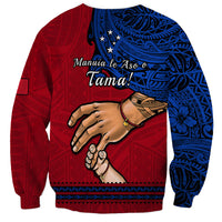 Polynesian Pride Father Day Samoa Sweatshirt Manuia le Aso Sa o Tama Red Version - Wonder Print Shop