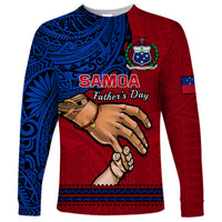 Personalised Father Day Samoa Long Sleeve Shirt Manuia le Aso Sa o Tama Red Version - Wonder Print Shop