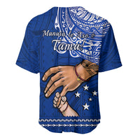 Polynesian Pride Father Day Samoa Baseball Jersey Manuia le Aso Sa o Tama Blue Version - Wonder Print Shop