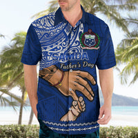 Polynesian Pride Father Day Samoa Hawaiian Shirt Manuia le Aso Sa o Tama Blue Version - Wonder Print Shop