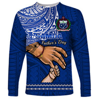 Polynesian Pride Father Day Samoa Long Sleeve Shirt Manuia le Aso Sa o Tama Blue Version - Wonder Print Shop