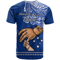 Polynesian Pride Father Day Samoa T Shirt Manuia le Aso Sa o Tama Blue Version - Wonder Print Shop