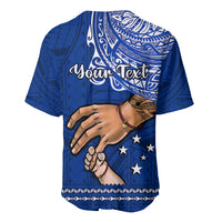 Personalised Father Day Samoa Baseball Jersey Manuia le Aso Sa o Tama Blue Version - Wonder Print Shop