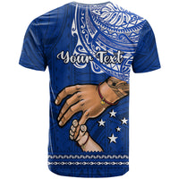 Personalised Father Day Samoa T Shirt Manuia le Aso Sa o Tama Blue Version - Wonder Print Shop