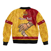 Personalised Father Day Papua New Guinea Bomber Jacket PNG I Love You Dad Yellow Version - Wonder Print Shop