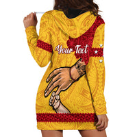 Personalised Father Day Papua New Guinea Hoodie Dress PNG I Love You Dad Yellow Version - Wonder Print Shop