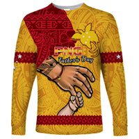 Personalised Father Day Papua New Guinea Long Sleeve Shirt PNG I Love You Dad Yellow Version - Wonder Print Shop