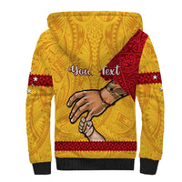 Personalised Father Day Papua New Guinea Sherpa Hoodie PNG I Love You Dad Yellow Version - Wonder Print Shop