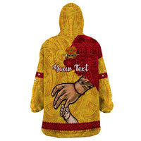 Personalised Father Day Papua New Guinea Wearable Blanket Hoodie PNG I Love You Dad Yellow Version - Wonder Print Shop
