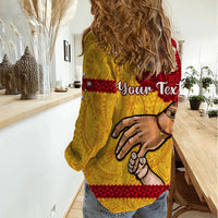 Personalised Father Day Papua New Guinea Women Casual Shirt PNG I Love You Dad Yellow Version - Wonder Print Shop