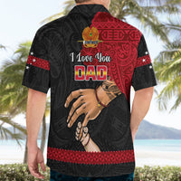 Polynesian Pride Father Day Papua New Guinea Hawaiian Shirt PNG I Love You Dad Black Version - Wonder Print Shop