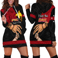 Polynesian Pride Father Day Papua New Guinea Hoodie Dress PNG I Love You Dad Black Version - Wonder Print Shop