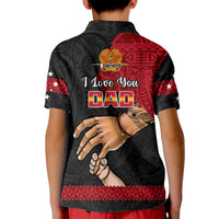 Polynesian Pride Father Day Papua New Guinea Polo Shirt for Kid PNG I Love You Dad Black Version - Wonder Print Shop