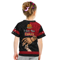 Polynesian Pride Father Day Papua New Guinea Kid T Shirt PNG I Love You Dad Black Version - Wonder Print Shop