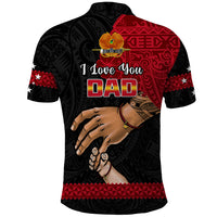 Polynesian Pride Father Day Papua New Guinea Polo Shirt PNG I Love You Dad Black Version - Wonder Print Shop