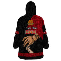 Polynesian Pride Father Day Papua New Guinea Wearable Blanket Hoodie PNG I Love You Dad Black Version - Wonder Print Shop