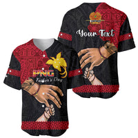 Personalised Father Day Papua New Guinea Baseball Jersey PNG I Love You Dad Black Version - Wonder Print Shop