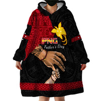 Personalised Father Day Papua New Guinea Wearable Blanket Hoodie PNG I Love You Dad Black Version - Wonder Print Shop