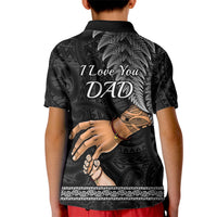Polynesian Pride Father Day New Zealand Polo Shirt for Kid Aotearoa Maori Fern I Love You Dad - Wonder Print Shop