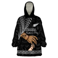 Polynesian Pride Father Day New Zealand Wearable Blanket Hoodie Aotearoa Maori Fern I Love You Dad - Wonder Print Shop