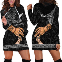 Personalised Father Day New Zealand Hoodie Dress Aotearoa Maori Fern I Love You Dad - Wonder Print Shop