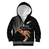 Personalised Father Day New Zealand Kid Hoodie Aotearoa Maori Fern I Love You Dad - Wonder Print Shop