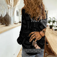 Personalised Father Day New Zealand Women Casual Shirt Aotearoa Maori Fern I Love You Dad - Wonder Print Shop